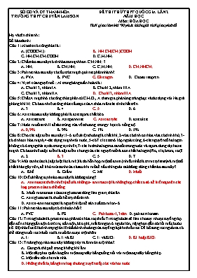 Đề thi thử THPT Quốc gia lần 2 môn Hóa học - Trường THPT chuyên Lam Sơn (Có đáp án)